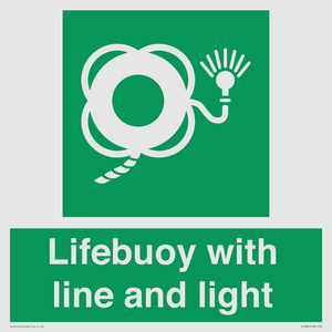 Lifebuoy with line and light